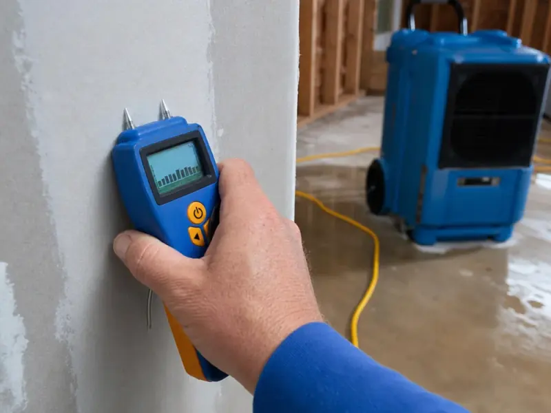 Moisture readings during structural drying